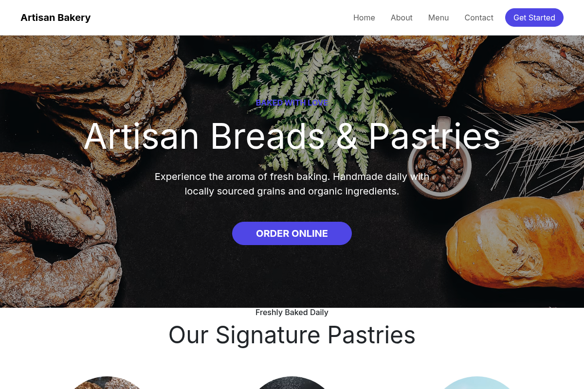 Artisan Bakery website template