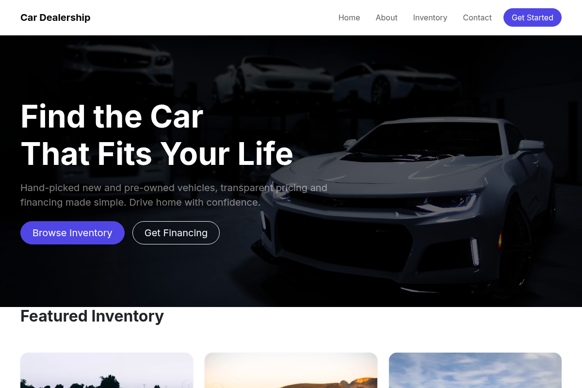 Car Dealership website template