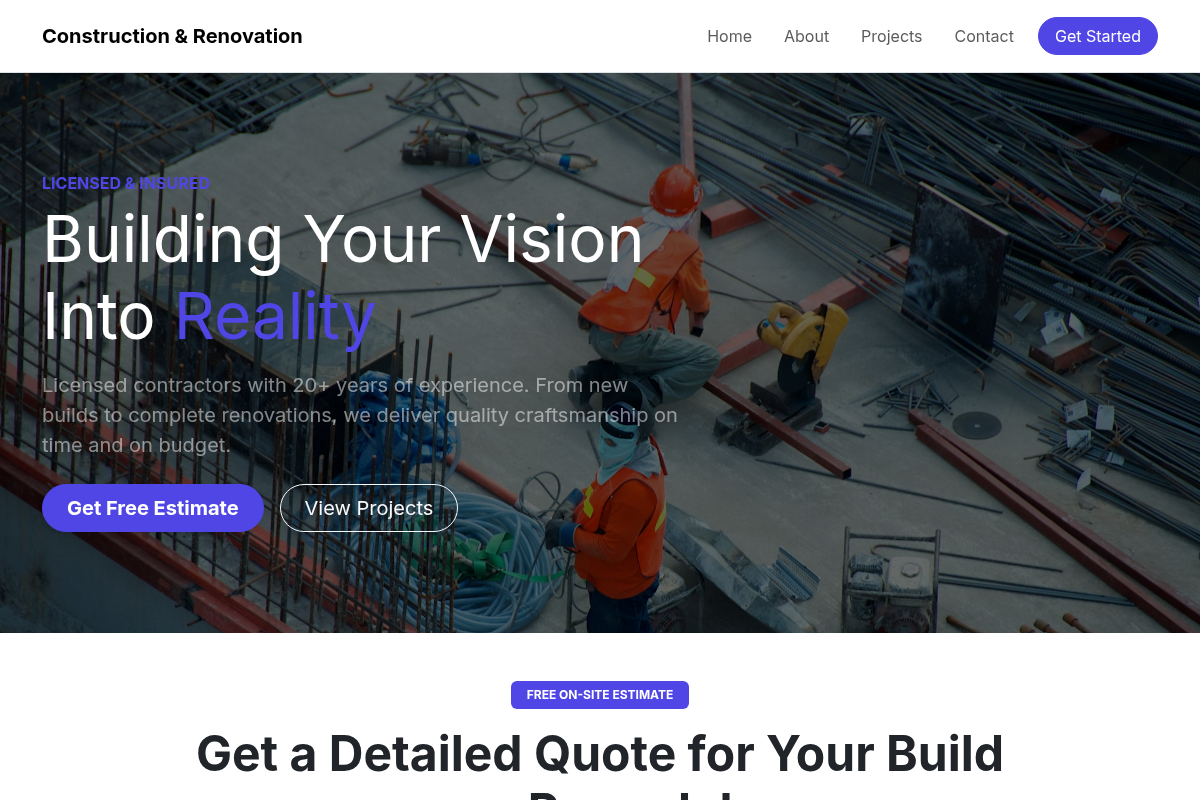 Construction & Renovation website template