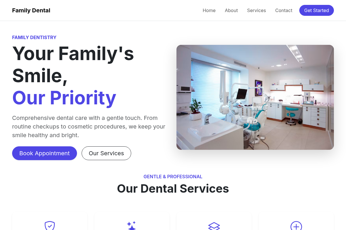 Family Dental website template