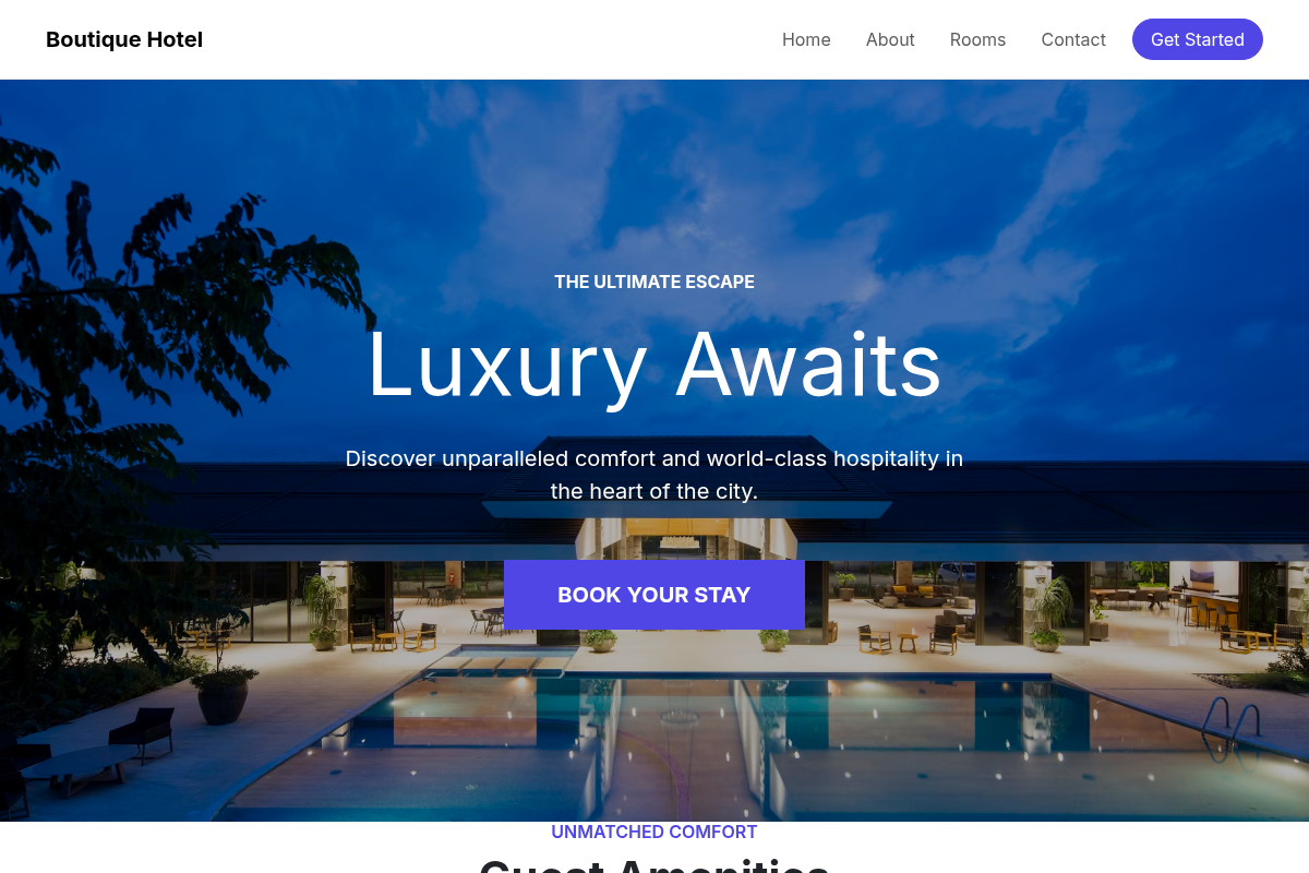 Boutique Hotel website template