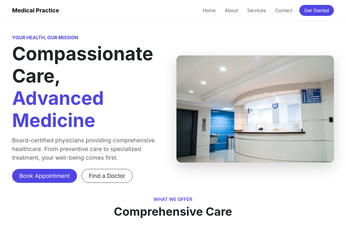 Medical Practice website template