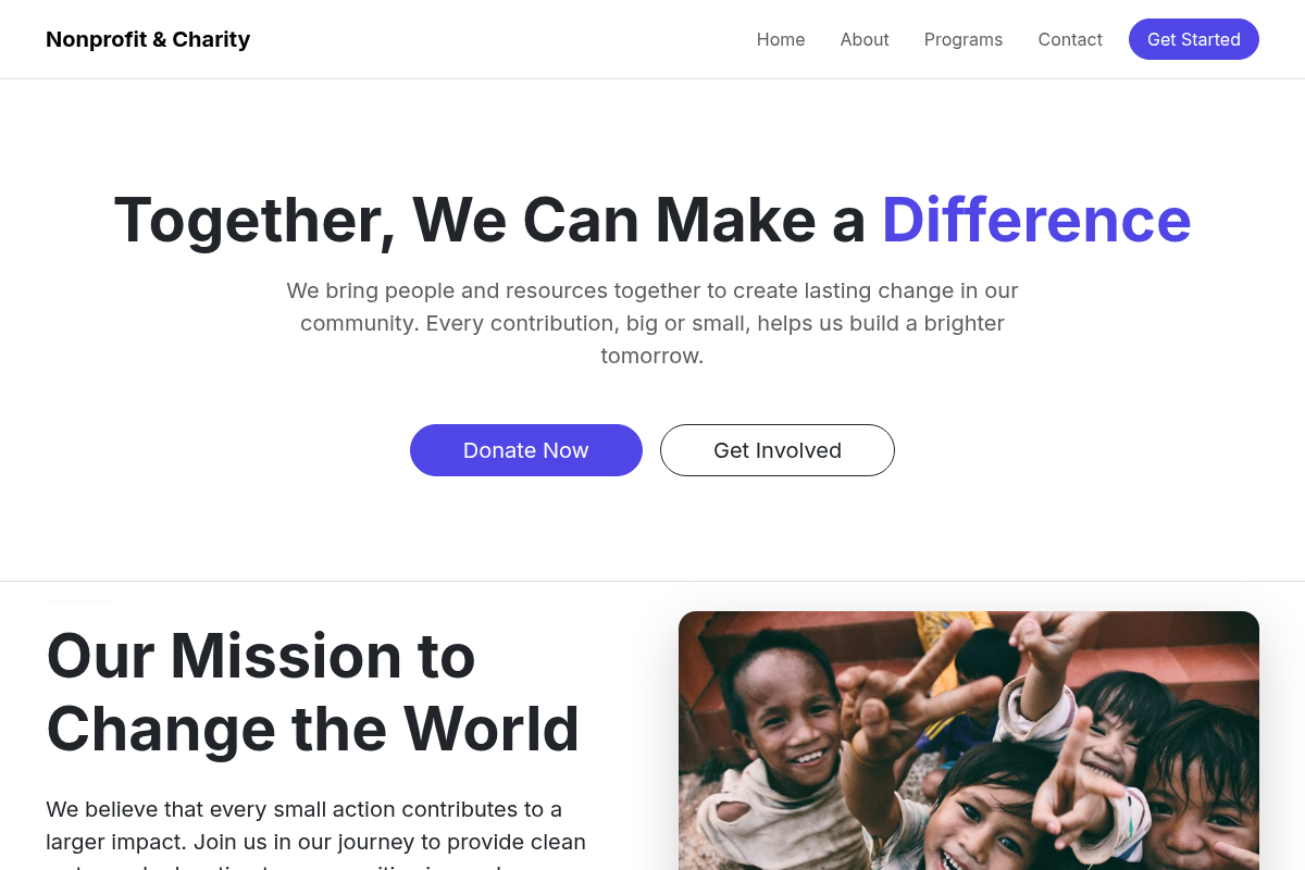 Nonprofit & Charity website template