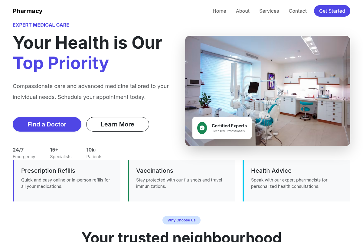 Pharmacy website template