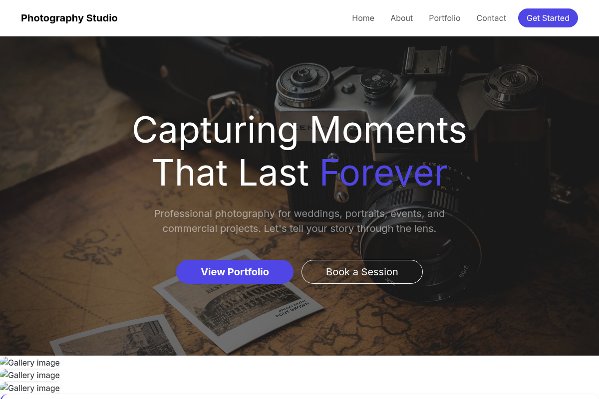 Photography Studio website template