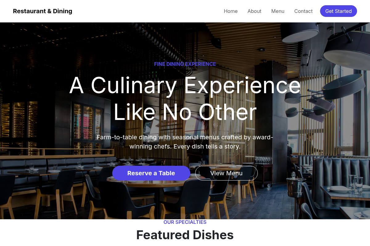 Restaurant & Dining website template